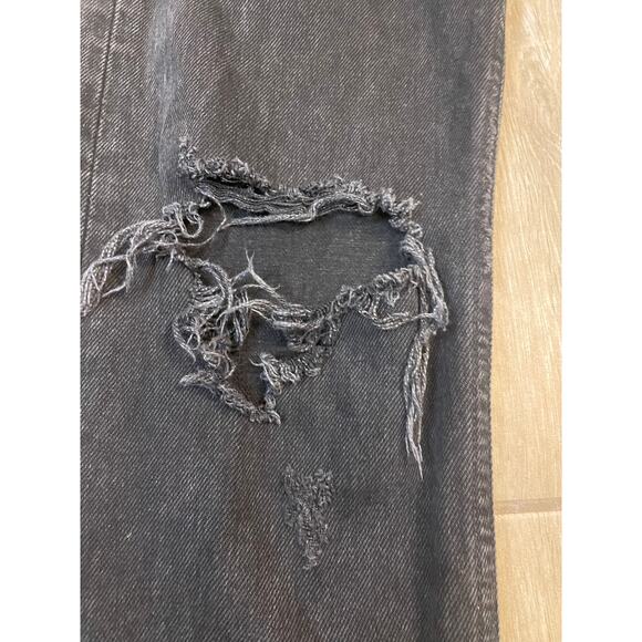 AGOLDE Cherie Jeans Women 24 Black Distressed High Rise Straight Leg USA - Picture 10 of 14